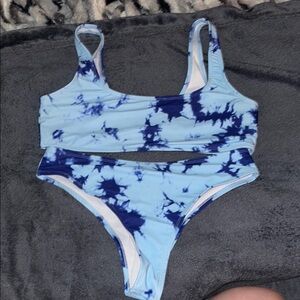 Blue Tie-Dye Bikini Set worn twice